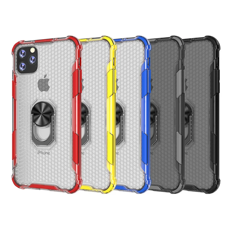 Magnetic Finger Ring Case for iPhone 11 Pro Max Xs XR X 7 6 6S 8 Plus Hybrid Colors Shockproof Stand Transparent Cover | Мобильные
