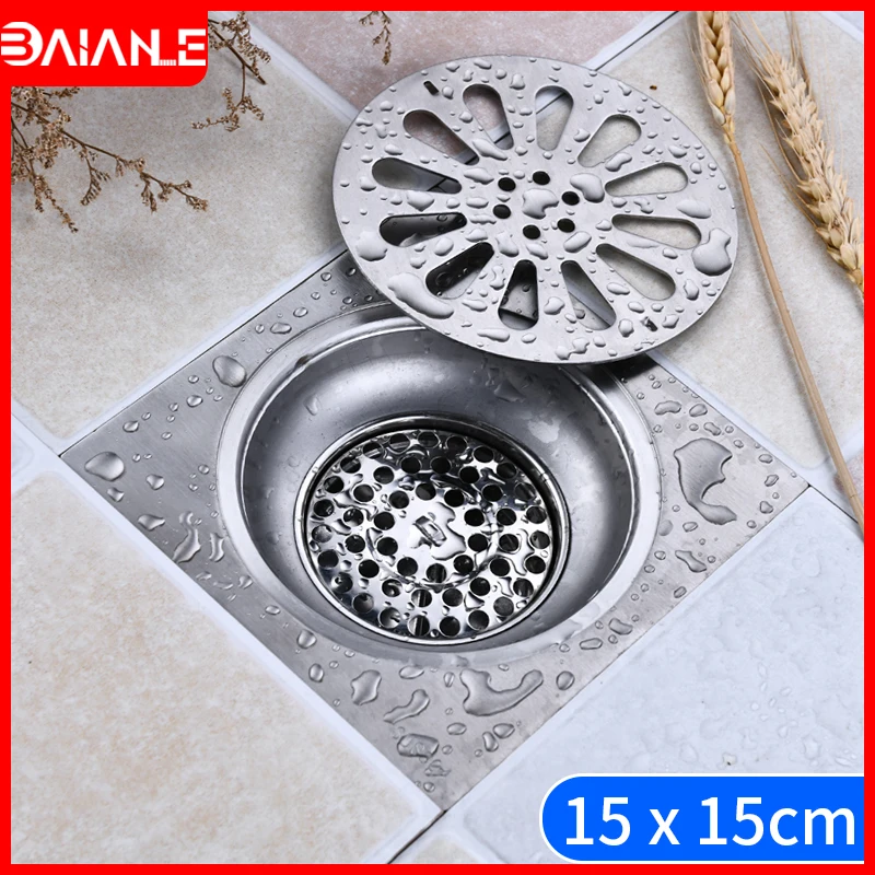 Слив для душа 15*15 см ванная комната трап из нержавеющей стали балкон квадратная