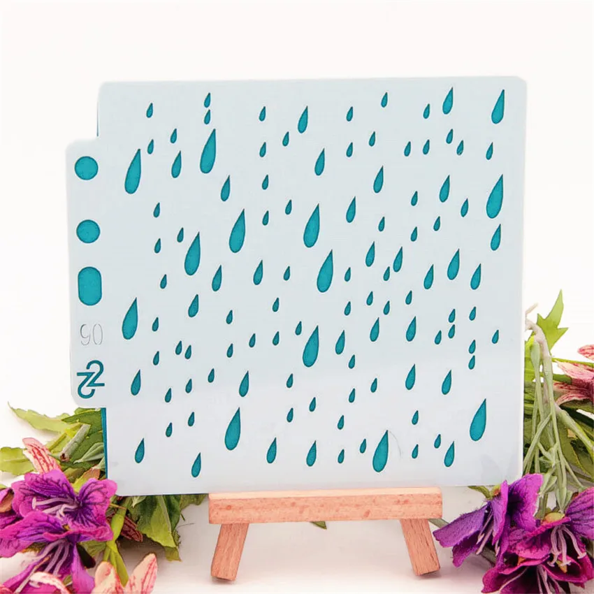 

14.1*13 Inclined rain stencils spray plastic mold shield DIY cake hollow Embellishment printing lace ruler Cover template