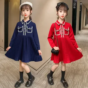 Dress For Girls Solid Color Girls Dress Casual Princess Dress Girl 2020 Autumn Spring Kids Dresses For Girls 4 6 8 10 12 Years