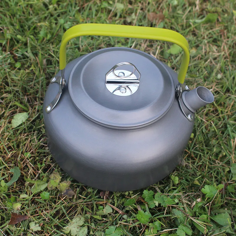 

2-3 Persons Aluminum Tea Pot Set For Camping Hiking Fishing Outdoor Ultralight Coffee Pots With Handle Boiling Water Kelttle