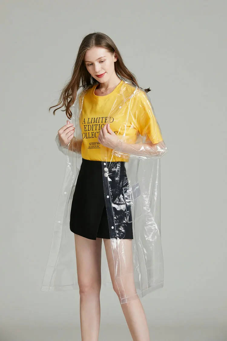 Transparent Raincoat Cloaks For Women Men Waterproof Rain Poncho Coat Reusable With Drawstring Hooded Protective Suit | Дом и сад