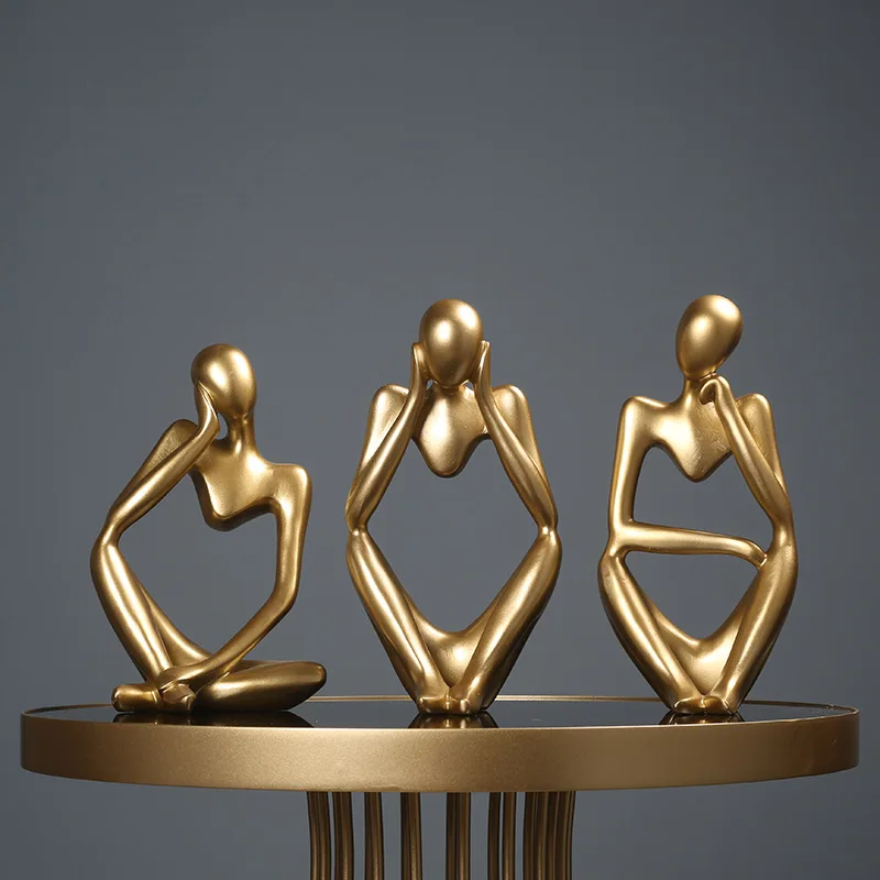 

Europe Style People Abstract Sculpture Home Decoration Accessories Modern Thinking Model Statues Living Room Office Desk Decor