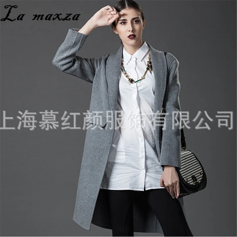 

Winter OL Elegant Fashion Slim Fit Cashmere Coat Plus Size Fashion Long Coats