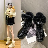womens boots waterproof winter shoes snow boots thick soled warm ankle winter boots with thick leather heels botas mujer 2021