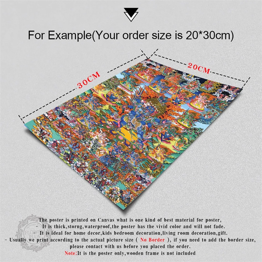 

Modern India Chinese Religion Style Buddha Painting Thangka Canvas Print Painting Poster Art Wall Picture for Hallway Home Decor
