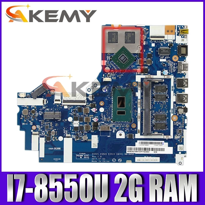 

320-15IKB 320-17IKB Motherboard Mainboard for Lenovo Ideapad Laptop 81BG NM-B452 CPU:I7-8550U GPU:N17S 2GB RAM 4G DDR4 Test Ok