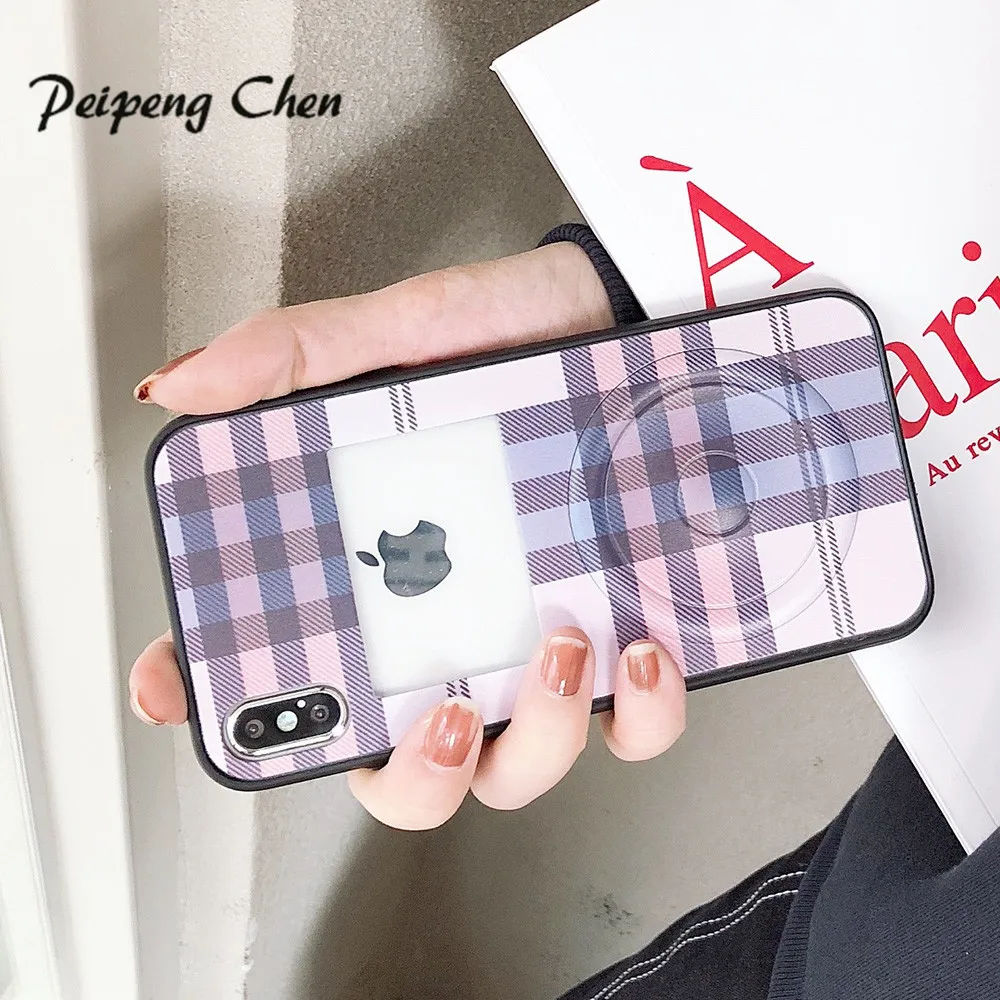 Модный Ретро клетчатый чехол для телефона Apple iPhone 7 8 6 S plus 11 Pro max XR XS s Силиконовый