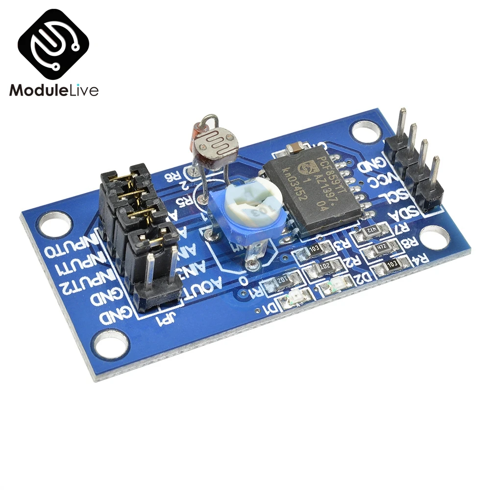 PCF8591 PCF8591T 3 V 5V одиночный низкий источник питания 4 канальный аналоговый AD DA модуль