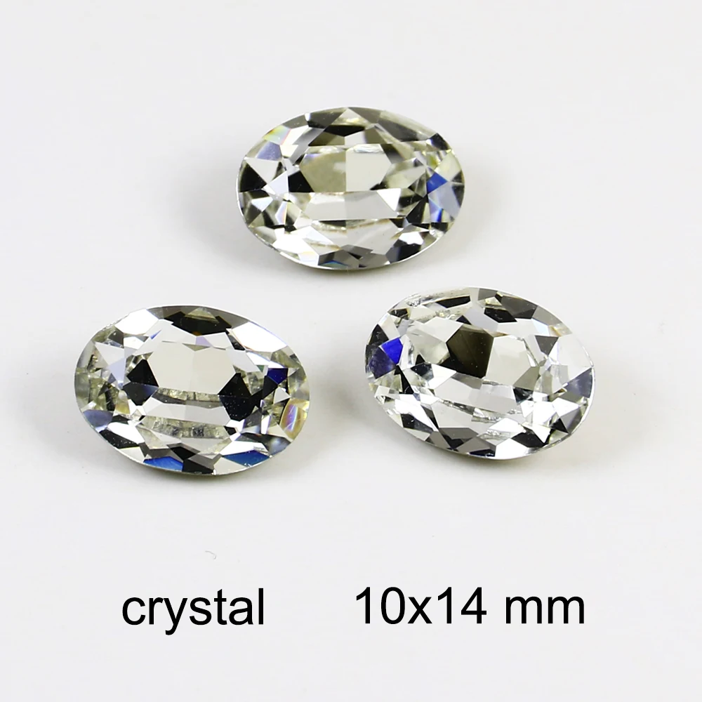 Овальный нейл арта украшения кристалл страз Pointback камни блеск Стекло ногтей