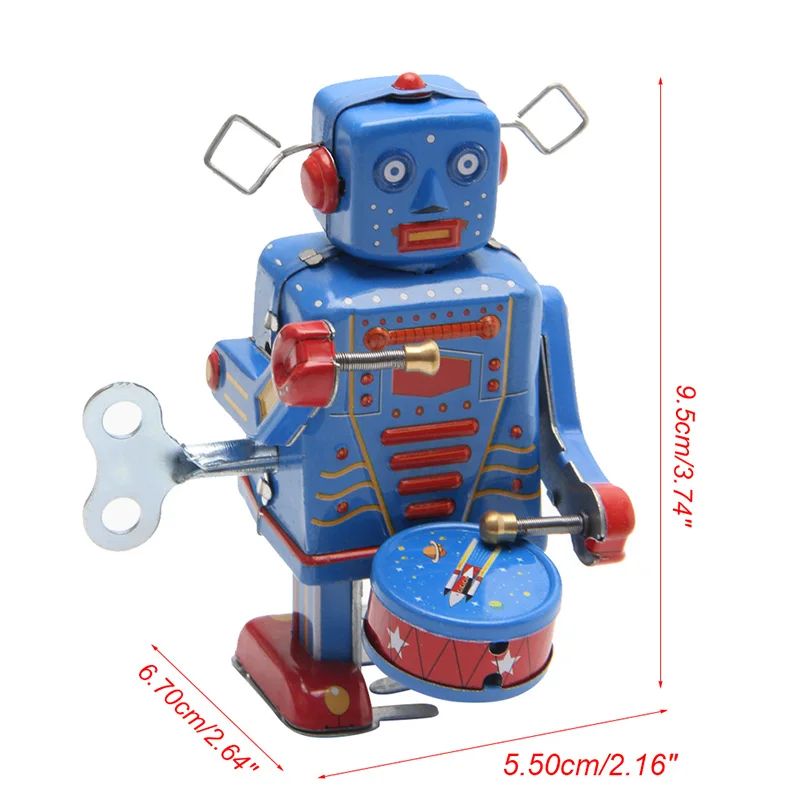 

Retro Clockwork Wind Up Metal Walking Robot Toy Vintage Collectible Kids Gift Y4UD