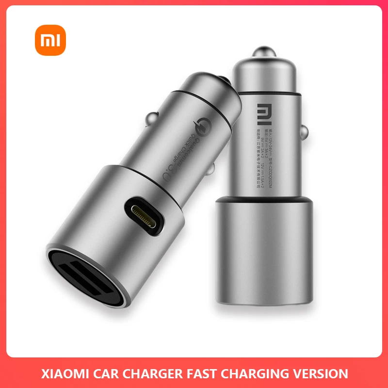 

Original Xiaomi USB Car Charger Quick Charge QC3.0 X2 Dual USB Max 5V/3A 9V/2A 15V/1.5A 36W Fast Car USB Charger For iOS Android