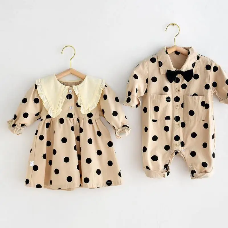 

2021 New Dot Print Baby Autumn Clothing Newborn Infant Long Sleeve Romper Fashion Baby Girl Dress Princess Toddler Jumpsuit