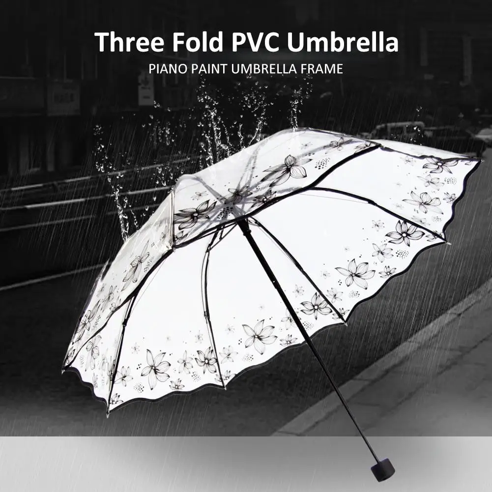 Прозрачные зонтики для защиты от ветра и дождя прозрачный Sakur в 3 раза зонтик