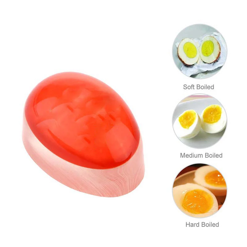 

1pc Egg Perfect Color Changing Timer Yummy Soft Hard Boiled Eggs Cooking Kitchen Eco-Friendly Resin Red Timer Tools