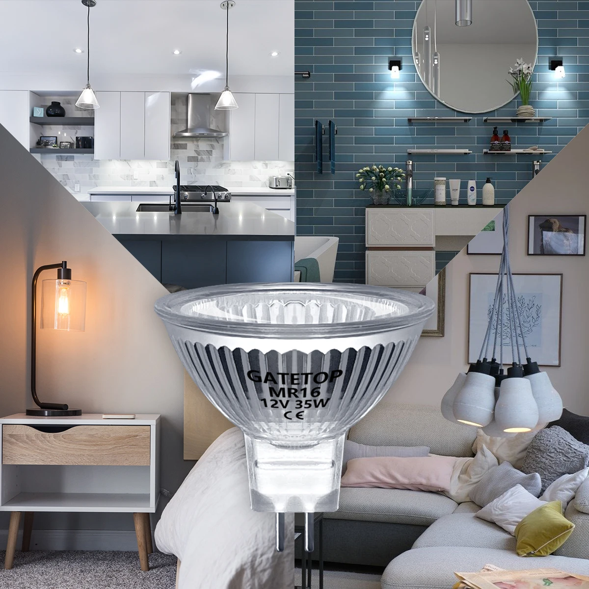 

Spotlight Halogen Lamp MR16 35W 12V Energy Saving GU5.3 Hot Size