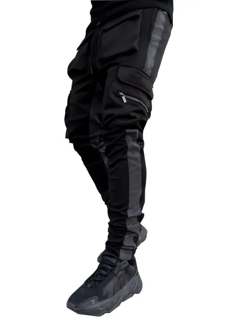 

Summer casual pants for men, hip hop trend, reflective laser strip, track pants for women lovers