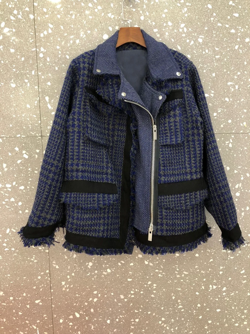 Победитель, новинка, высокое качество, Женская шерстяная клетчатая куртка, пальто, женская твидовая Свободная верхняя одежда, пальто-пачка
