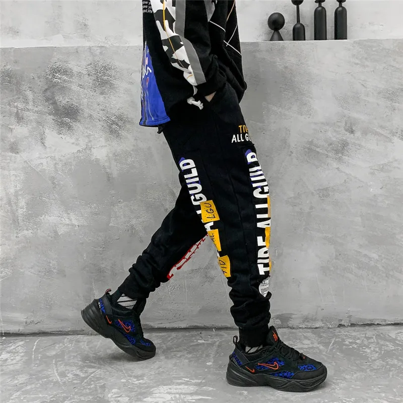 Брюки-султанки мужские с эластичным поясом Модные свободные хлопковые штаны