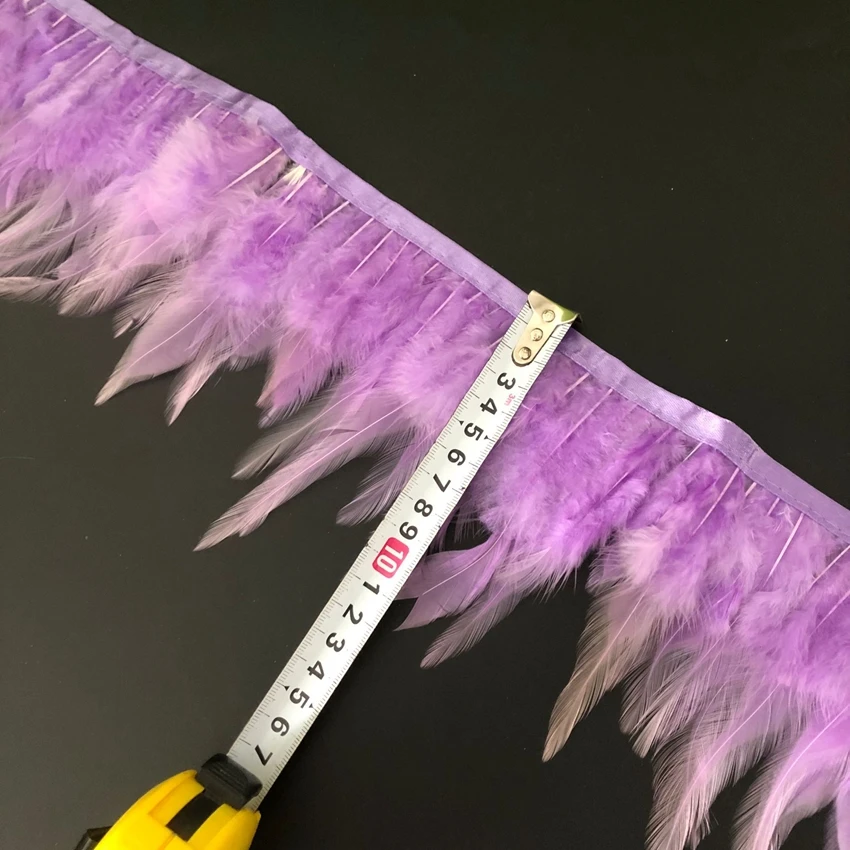 10 ярдов в упаковке 8-13 см ширина бахрома отделка Кружева Куриные перья полоски