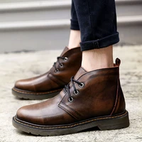 hot 2020 fashion men shoes spring autumn ankle boots men comfortable vintage shoes men casual male leather boots outdoor tooling