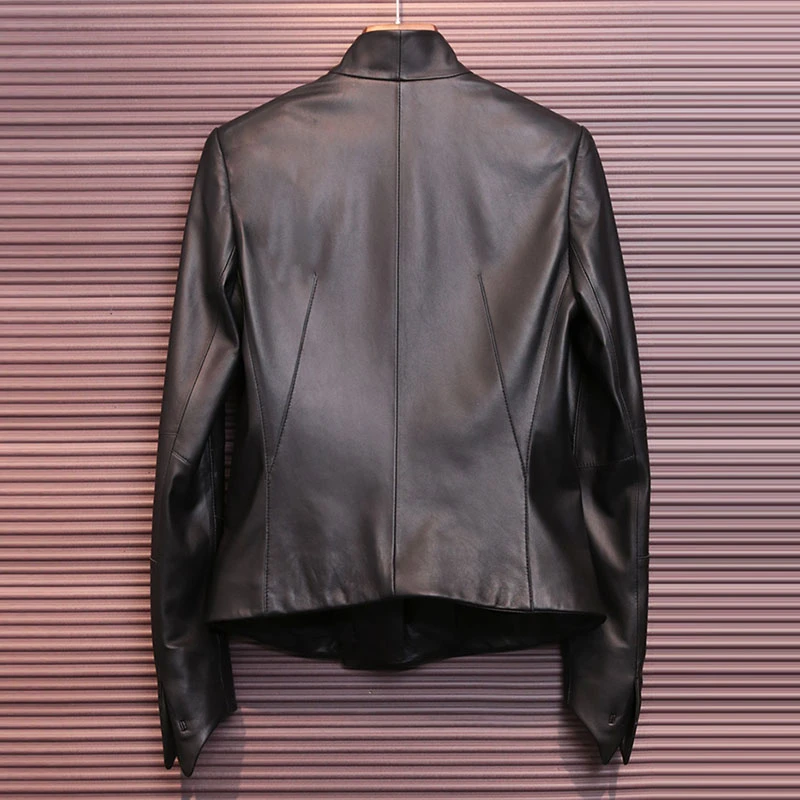 ZURICHOUSE 2020 Genuine Leather Jacket Women Top Quality Black Soft Real Short Fashion V-neck Sheepskin Coat | Женская одежда