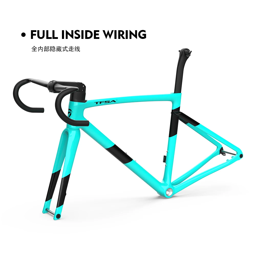 

2021 TFSA флуоресцентный зеленый дракон полная внутренняя проводка рамка из углеродного волокна Встроенная BSA Slt1000-40t углеродная ткань 700-28c шина