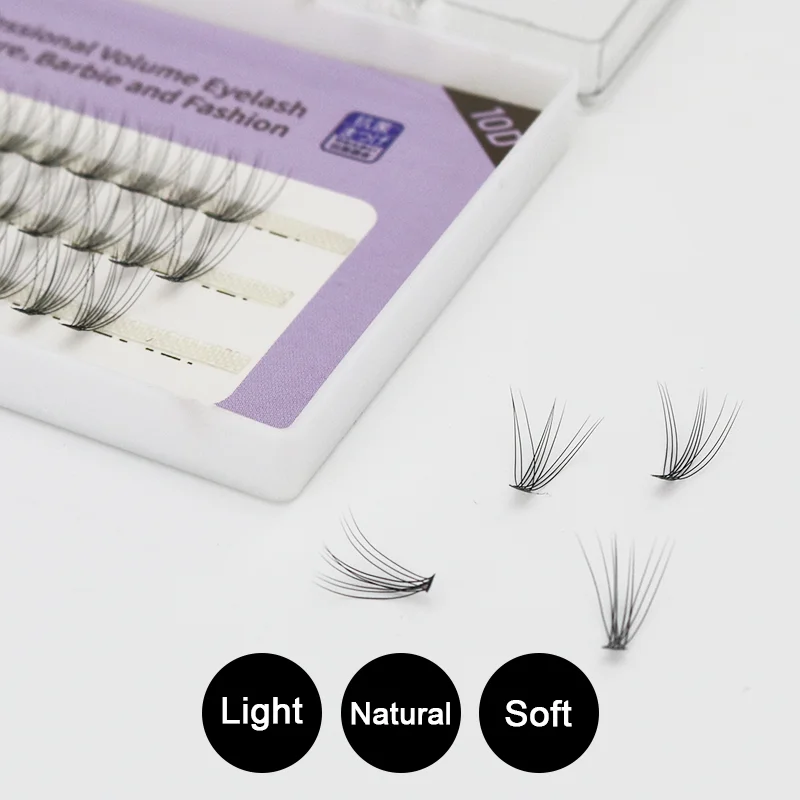 GLAMLASH 60 пряди 10D 20D Кластерные ресницы для наращивания 0 07/0 1 мм норковые мягкие