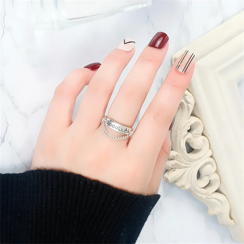 

Big Promotion Elegant Tassel Lady's Ring Letters Good Luck Wishing Authentic Tibetan Girl Wholesale Jewelry Romantic Gift