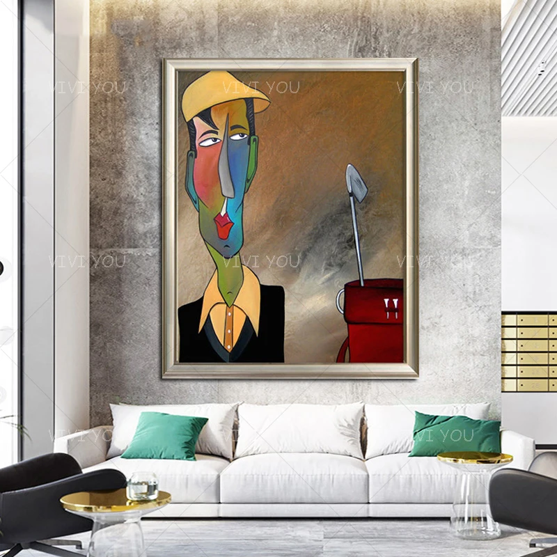 Абстрактная ручная портретная роспись 100% Высококачественная Художественная