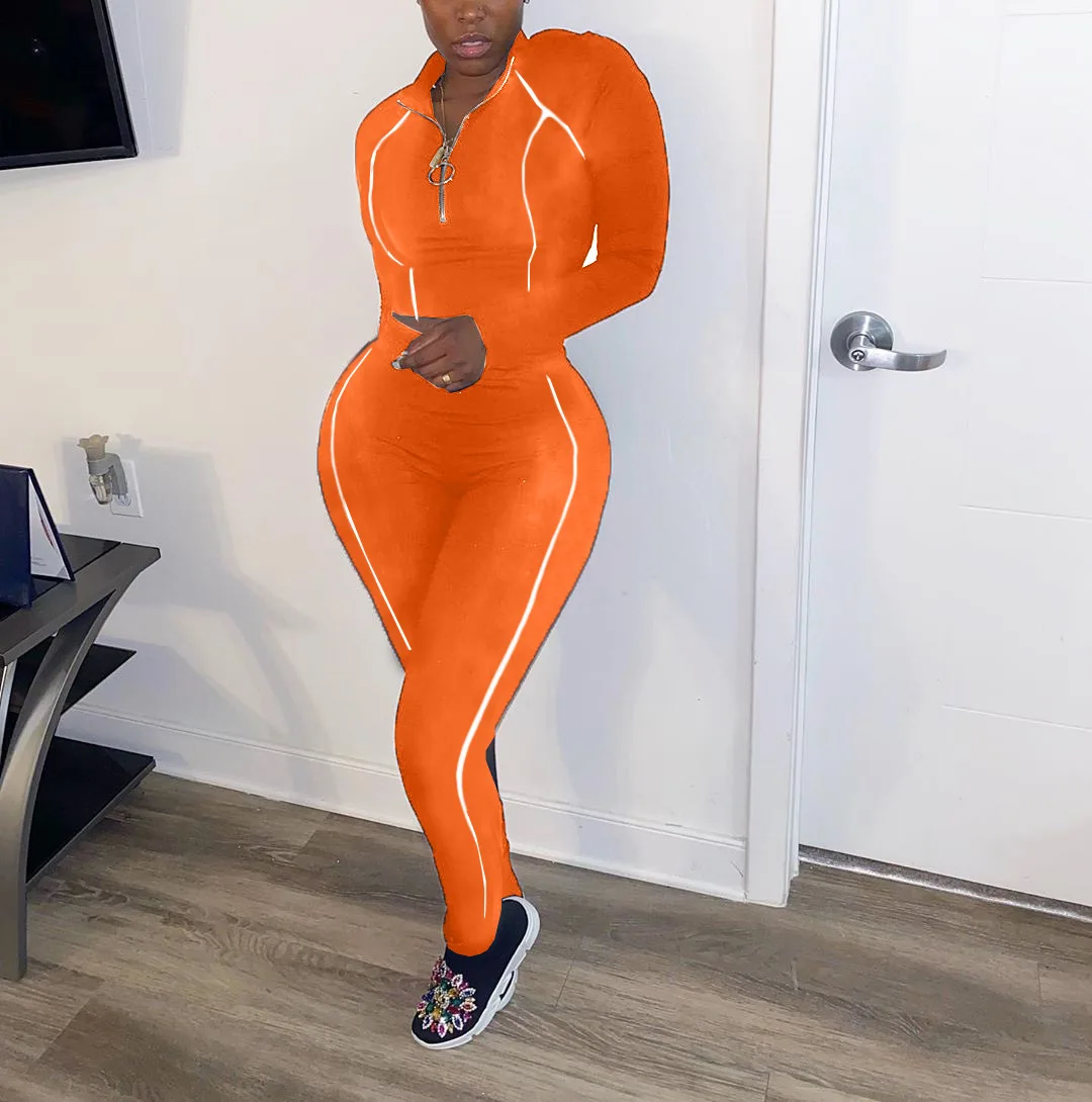 

Women's Tracksuit Sexy Zipper Pullover and Long Pants 2 Piece Set Tracksuits for Women Sp663