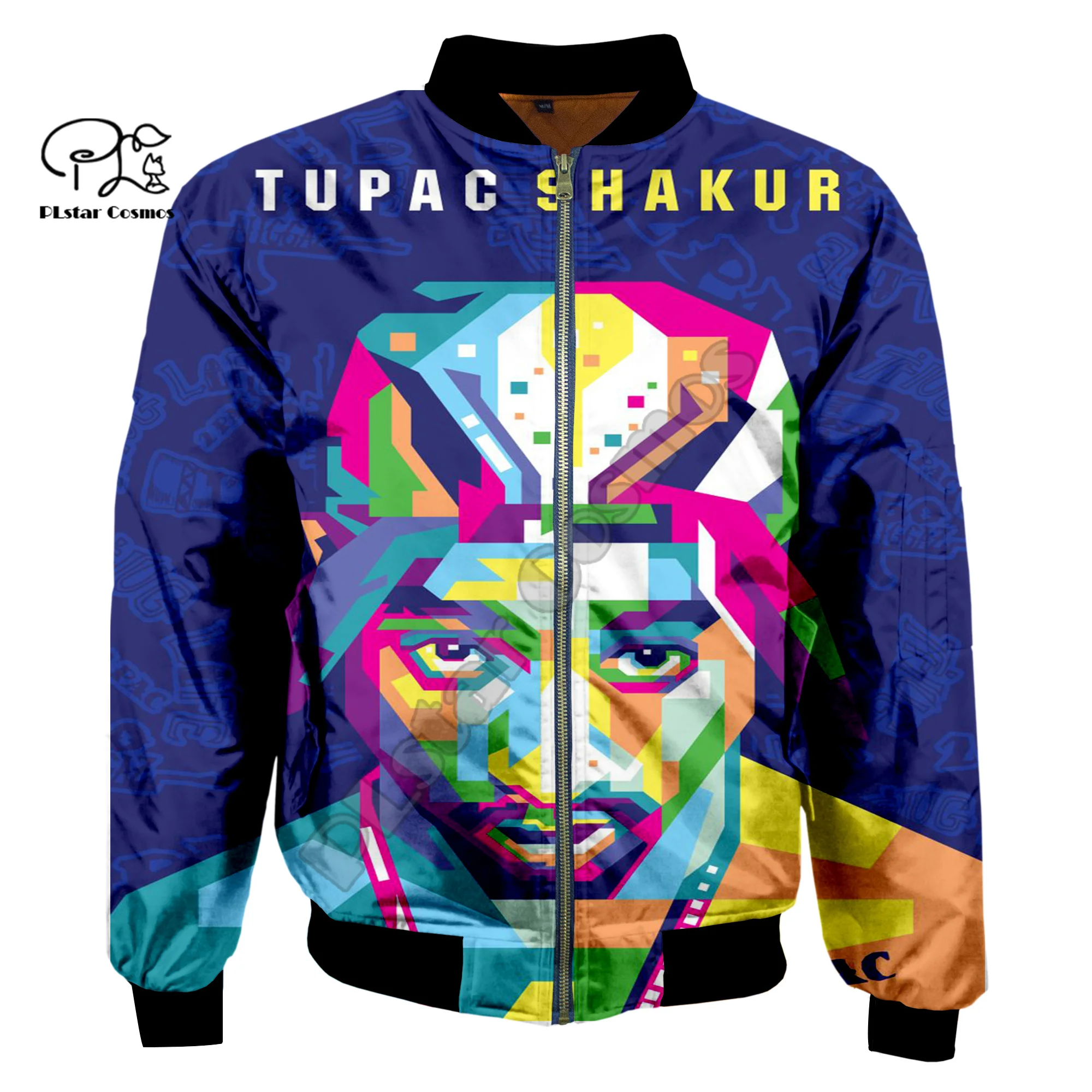 

PLstar Cosmos Tupac 2Pac Artist Rapper Singer HipHop Winter Warm Coat Streetwear 3Dprint Men/Women Windbreaker Bomber Jacket A4