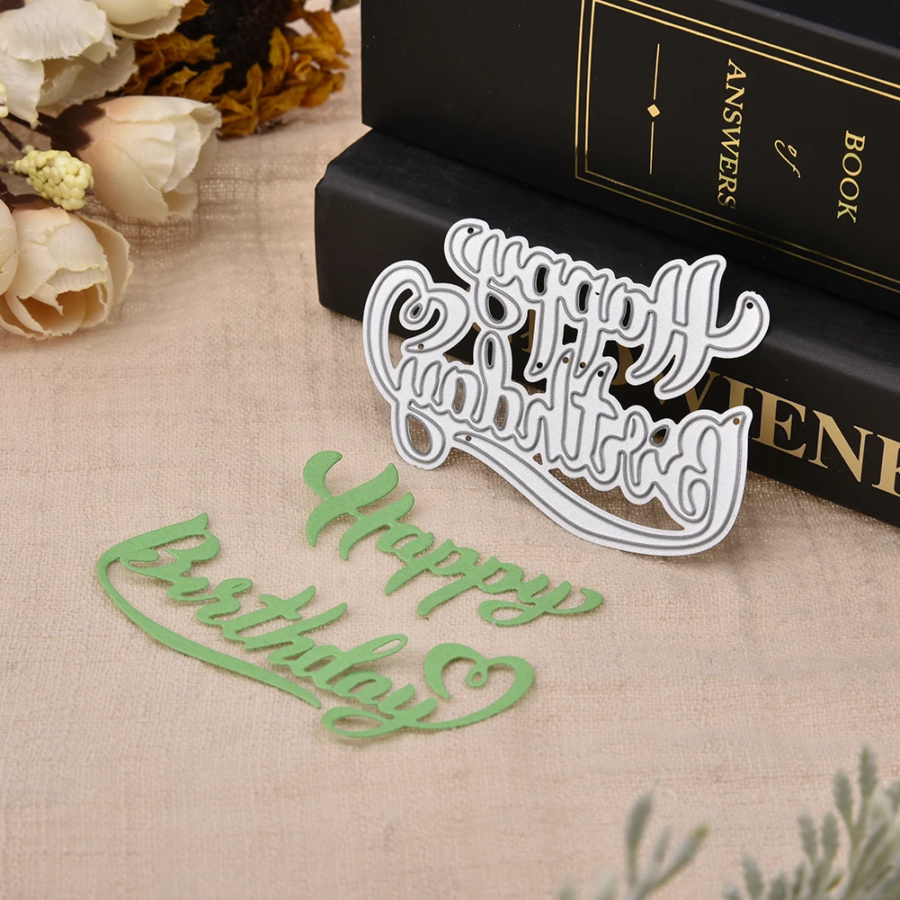 С днем рождения металлические режущие штампы для украшения карты DIY трафарет