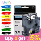 Промышленная цветная виниловая этикетка, 1 шт., 18432, 18435, 18438, 18444, совместимый с DYMO Rhino, 9, 12, 19 мм, для этикеток DYMO Rhino 4200,5000