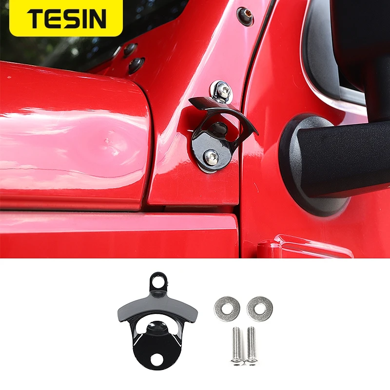 

TESIN Car Mirror Side A Column Bottle Opener Accessories for Jeep Wrangler JK 207-2017 Exterior Parts Car styling