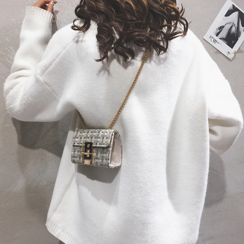 Летняя хипстерская маленькая сумка с цепочкой для женщин 2020 новый стиль на одно