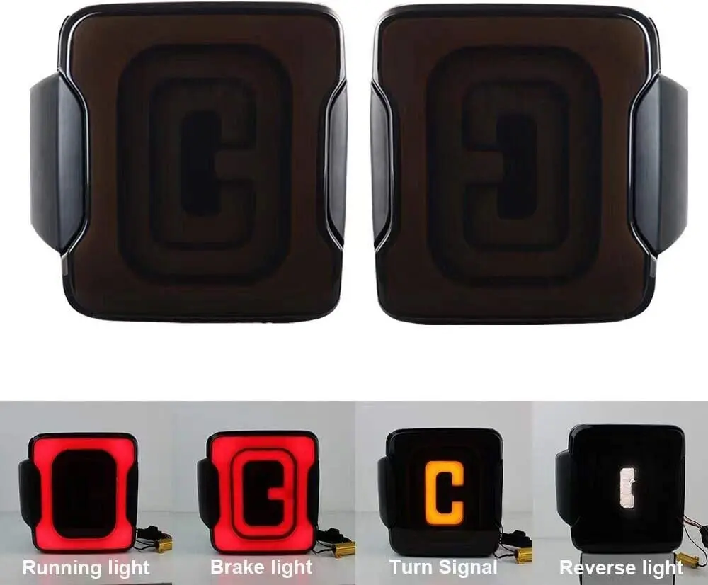 

2pcs Smoked LED Tail Lights For Jeep Wrangler JK JKU 2007-2017 Brake Light Reverse Light Turn Signal Light