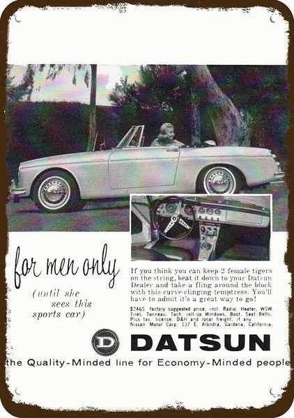 

1965 Datsun 1600 винтажная копия металлического знака для трансформера автомобиля