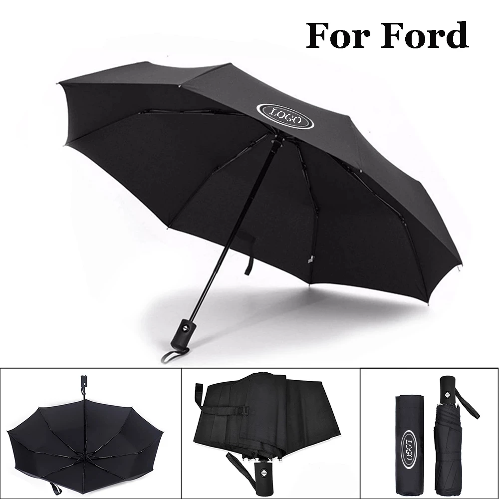 

Car Logo Automatic Travel Business Umbrella Auto Emblem Badge Windproof Sunshade Parasol Outdoor Upscale Bumbershoot for Ford