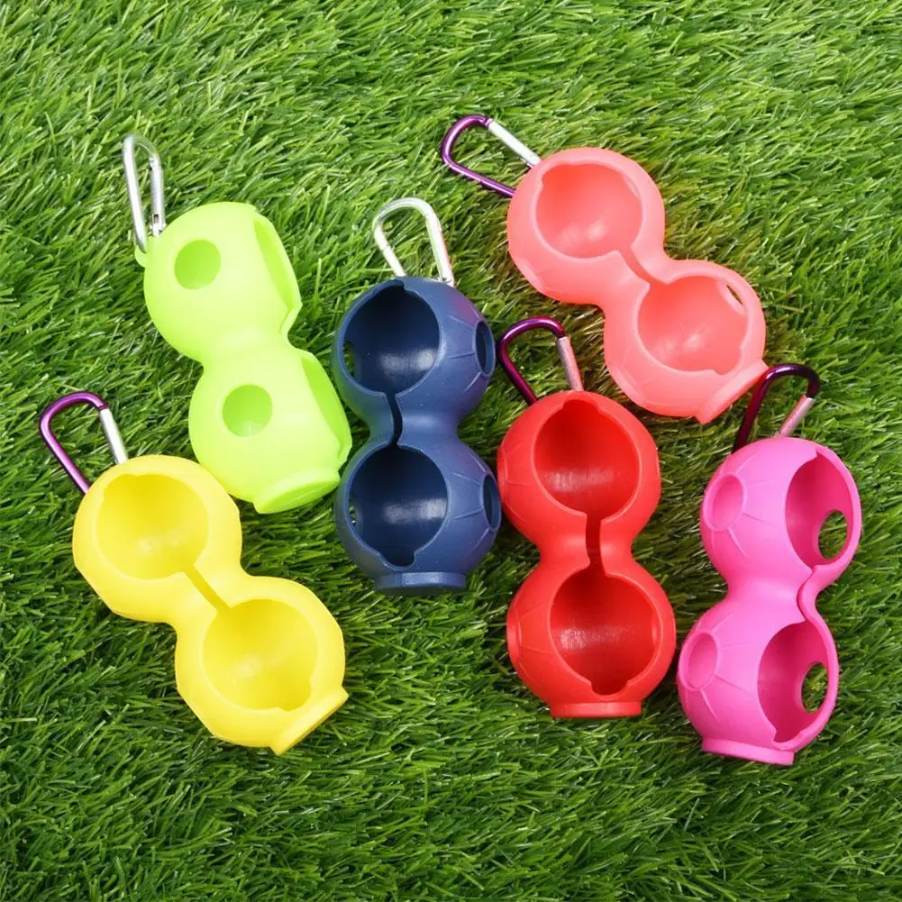 

Golf Ball Cover Protective Cover Soft Silicone Waist Holder Double Fall Resistant Keyring Golfing Accessories Sport Tools