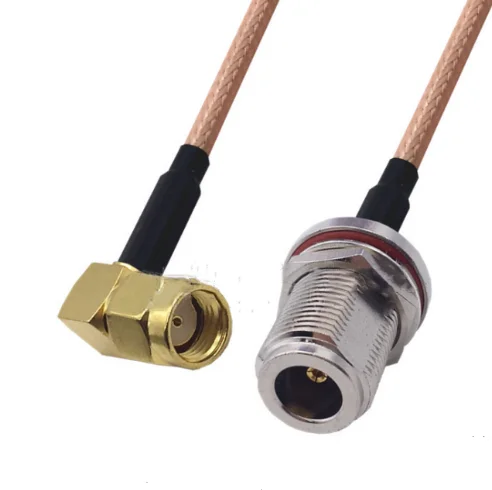 

RP-SMA Male Right Angle to N Female Bulkhead Connector Pigtail Jumper RG316 Cable 50 ohm