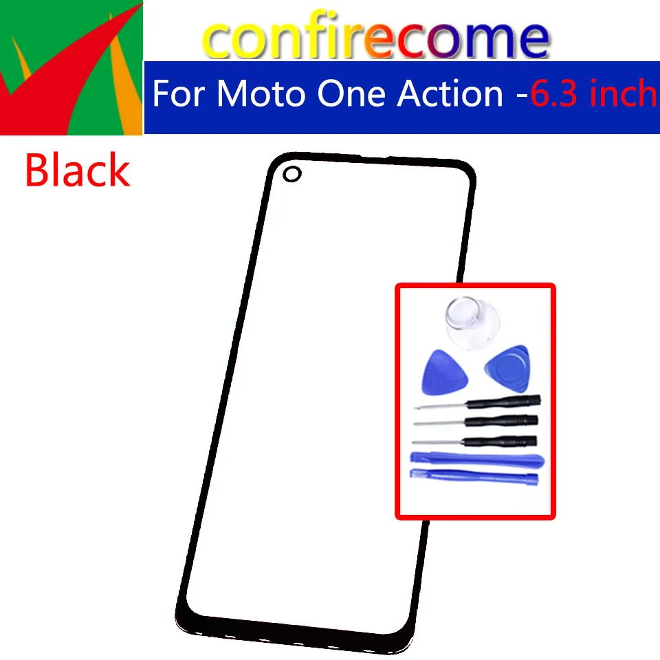 Замена ЖК переднего сенсорного экрана Стекло Внешний объектив для Motorola Moto One Action