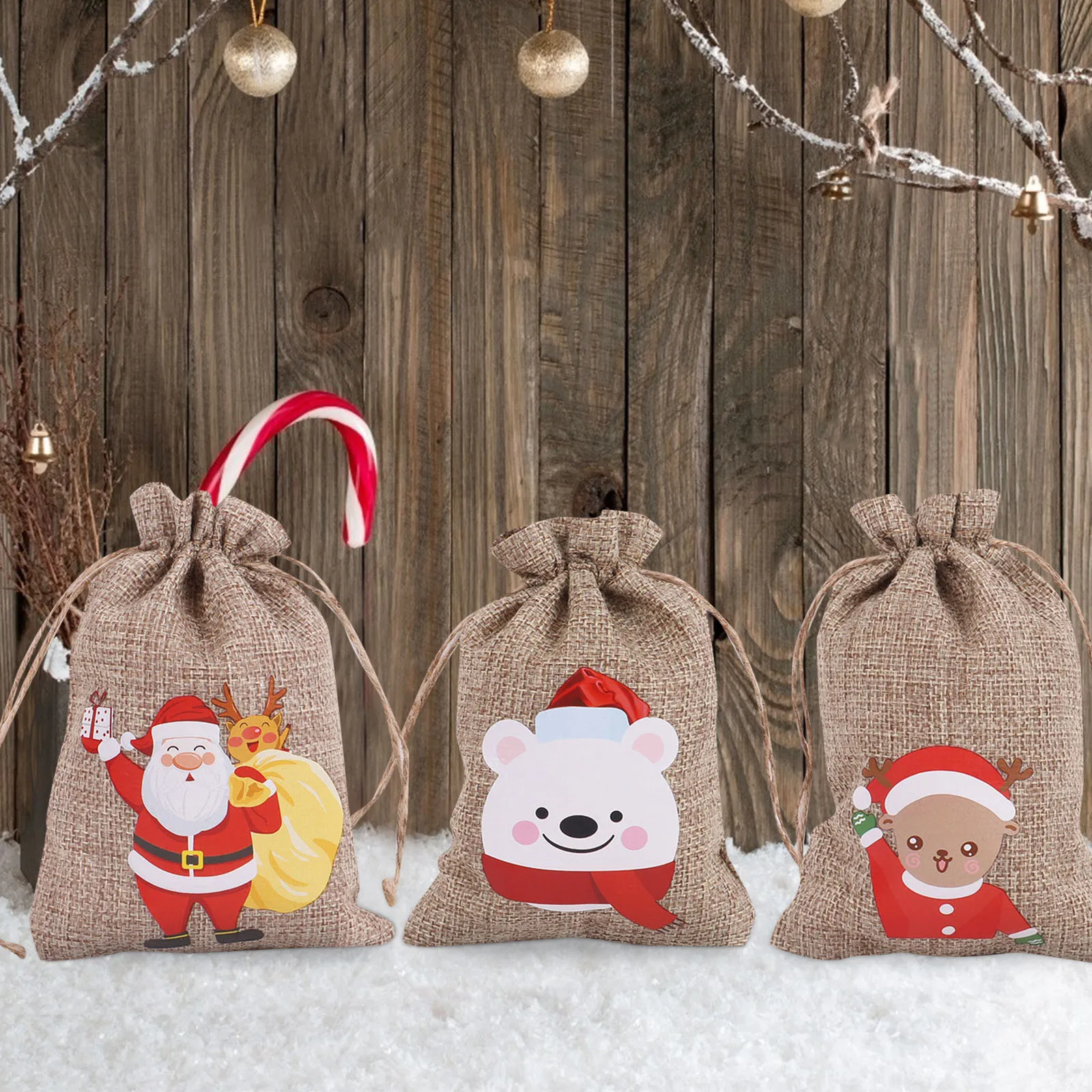 

Лидер продаж, 1 шт., льняной джутовый мешочек на шнурке, хлопковые смешанные цвета, упаковка для подарка, Свадебная вечеринка, яркий Год