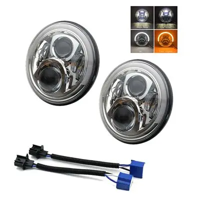 50w chrome c 2X7 дюймов круглый светодиодный фары проекционный комплект фар для Jeep Wrangler JK TJ LJ lada niva 4x4 suzuki samurai Hummer H1 H2 - Цвет: 50w chrome c