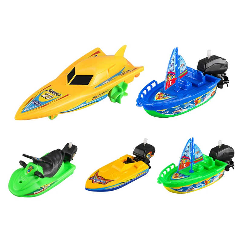 1 шт. игрушки для ванной скоростная лодка корабль заводная игрушка поплавок в