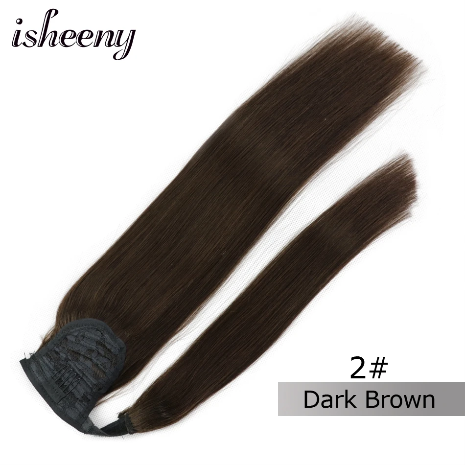 Isheeny Человеческие волосы Remy конский хвост для наращивания 1" 18" 2" человеческие волосы для наращивания на заколках