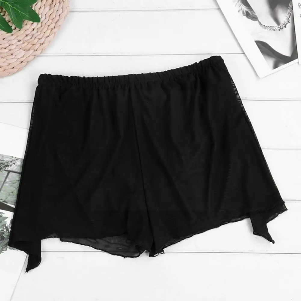 

Ladies Sports Butt Shorts High Waist Thongs Color Milk Sexy Beach Yoga Lace Chiffon Hip Sandy Shorts Half-pack Thongs Silk P1M9