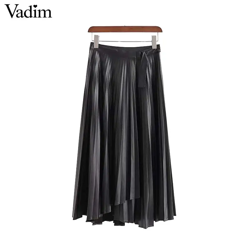 Vadim Женская юбка из искусственной кожи с пуговицами необычный дизайн юбки