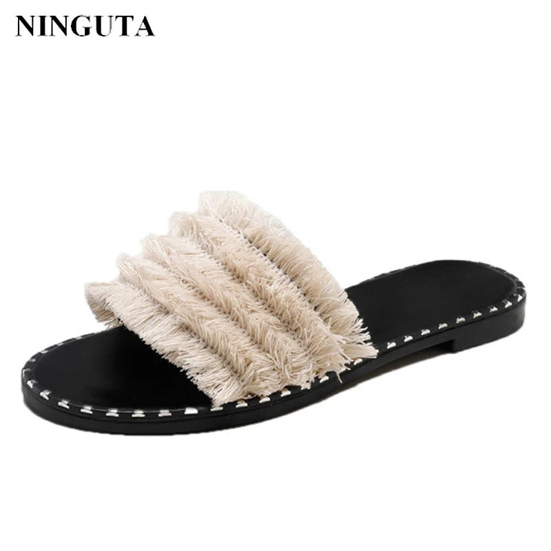 

Fashion tassel slippers women summer shoes