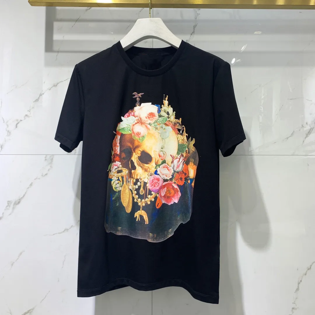 

2021 Summer Chic Women/men's High quality short sleeves T-shirts Hot fashion floral print Men Tee Tops B506